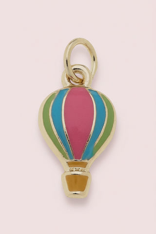 Rainbow Enamel Hot Air Balloon Charm