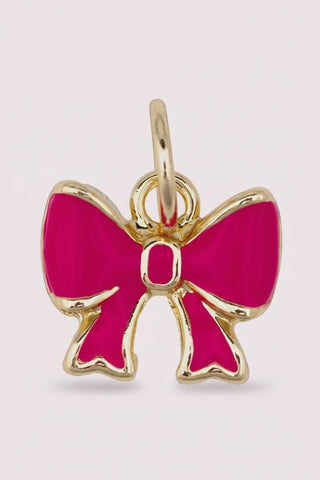 Pink Enamel Bow Charm