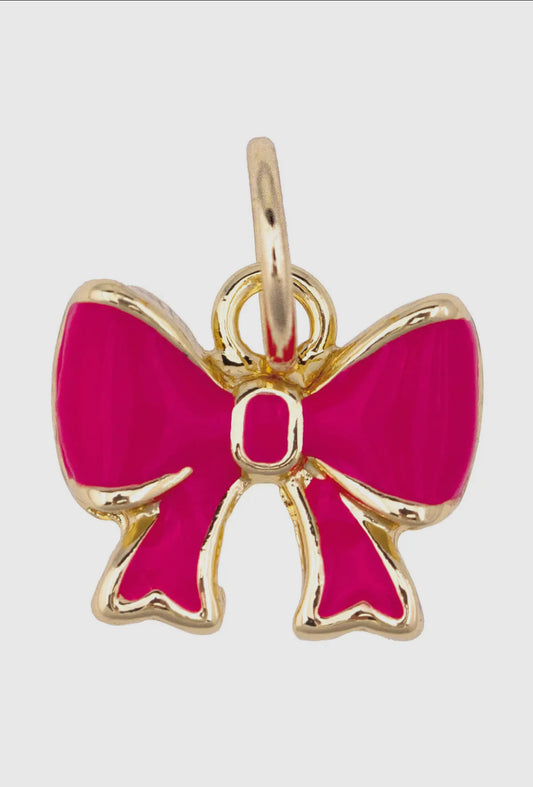Enamel Bow Charm in Pink