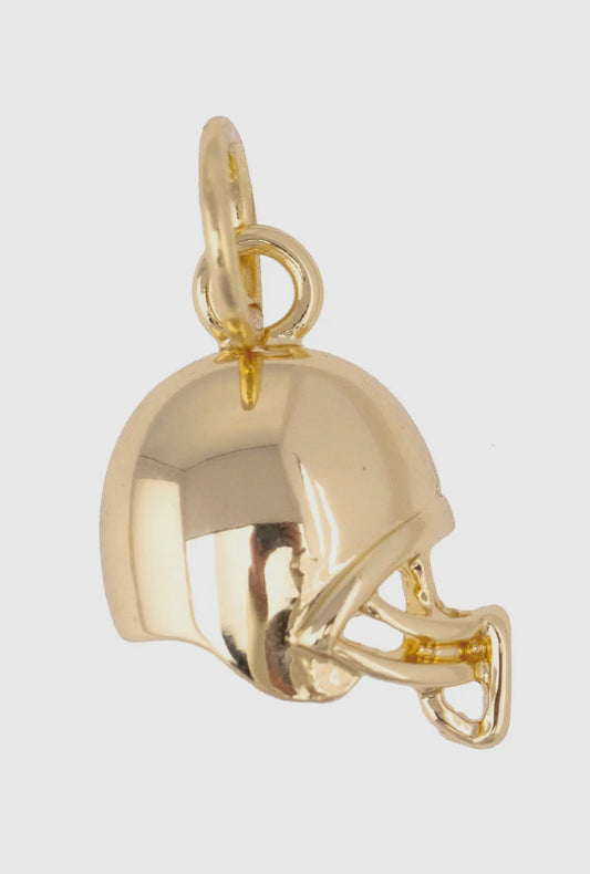 Football Helmet Charm in Shiny Gold