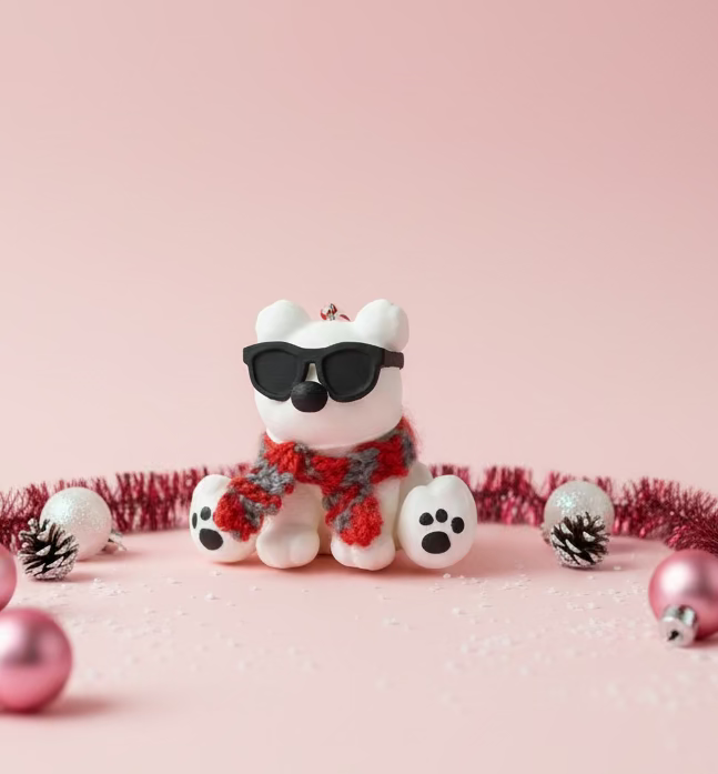 Junior Mint Inspired Polar Bear Christmas Ornament