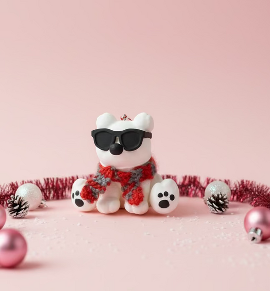 Junior Mint Inspired Polar Bear Christmas Ornament
