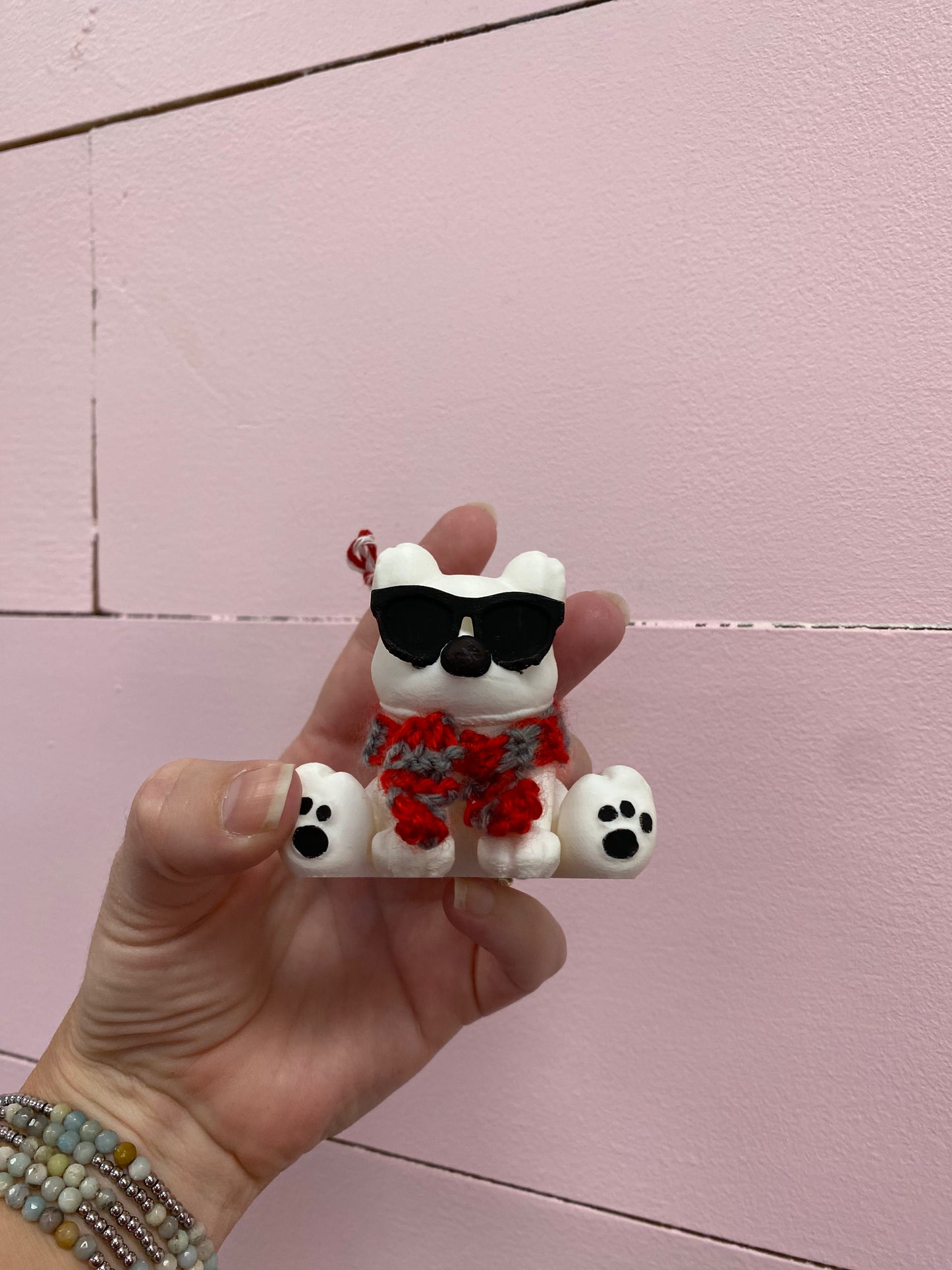 Junior Mint Inspired Polar Bear Christmas Ornament