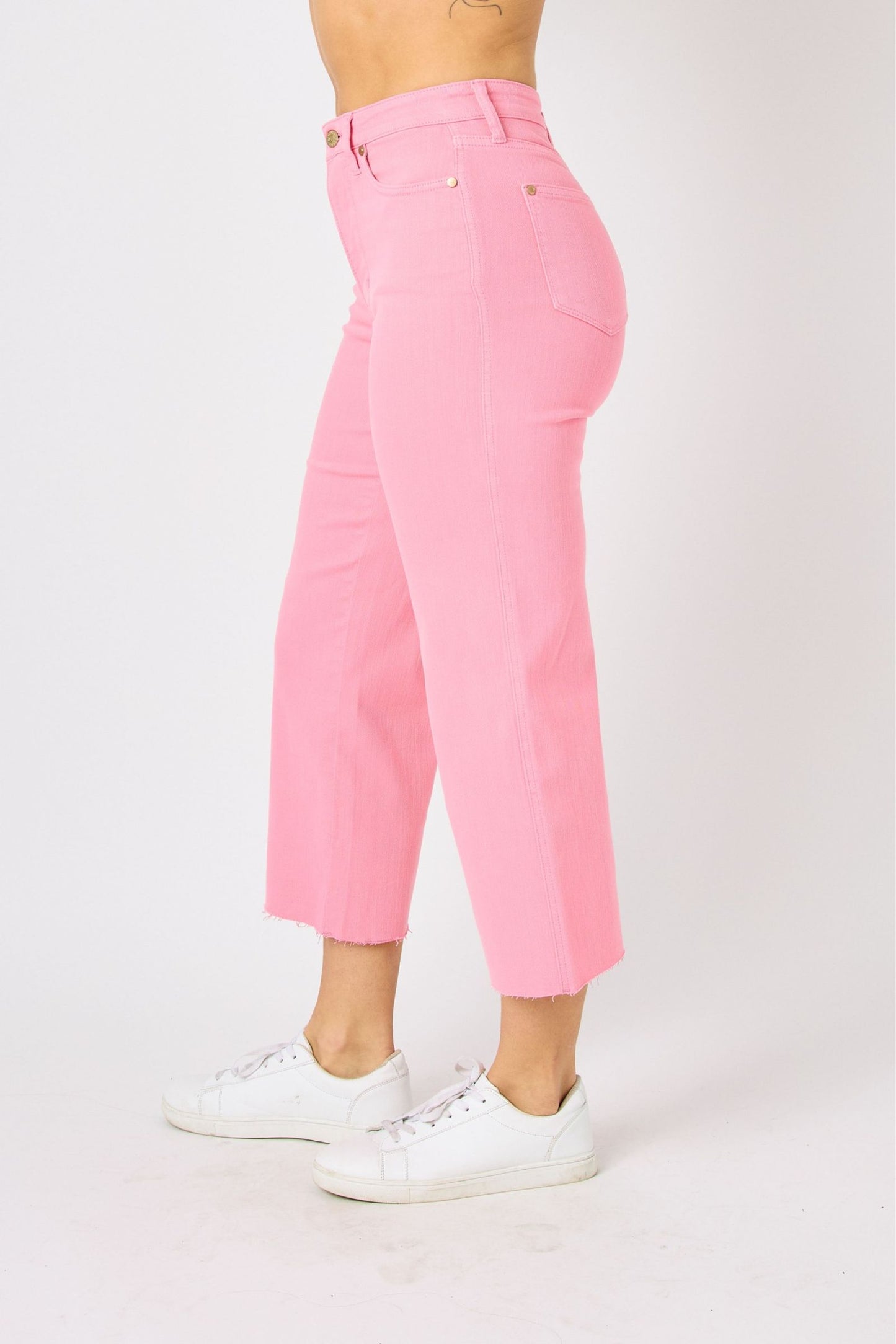 Judy Blue High-Waisted Tummy Control Cropped Wide Leg Pants