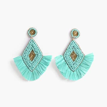 Raffia Teal Earring