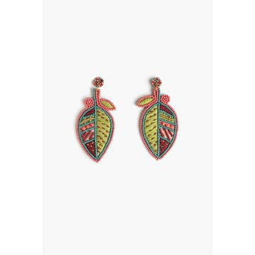 Beaded Leaf Earring