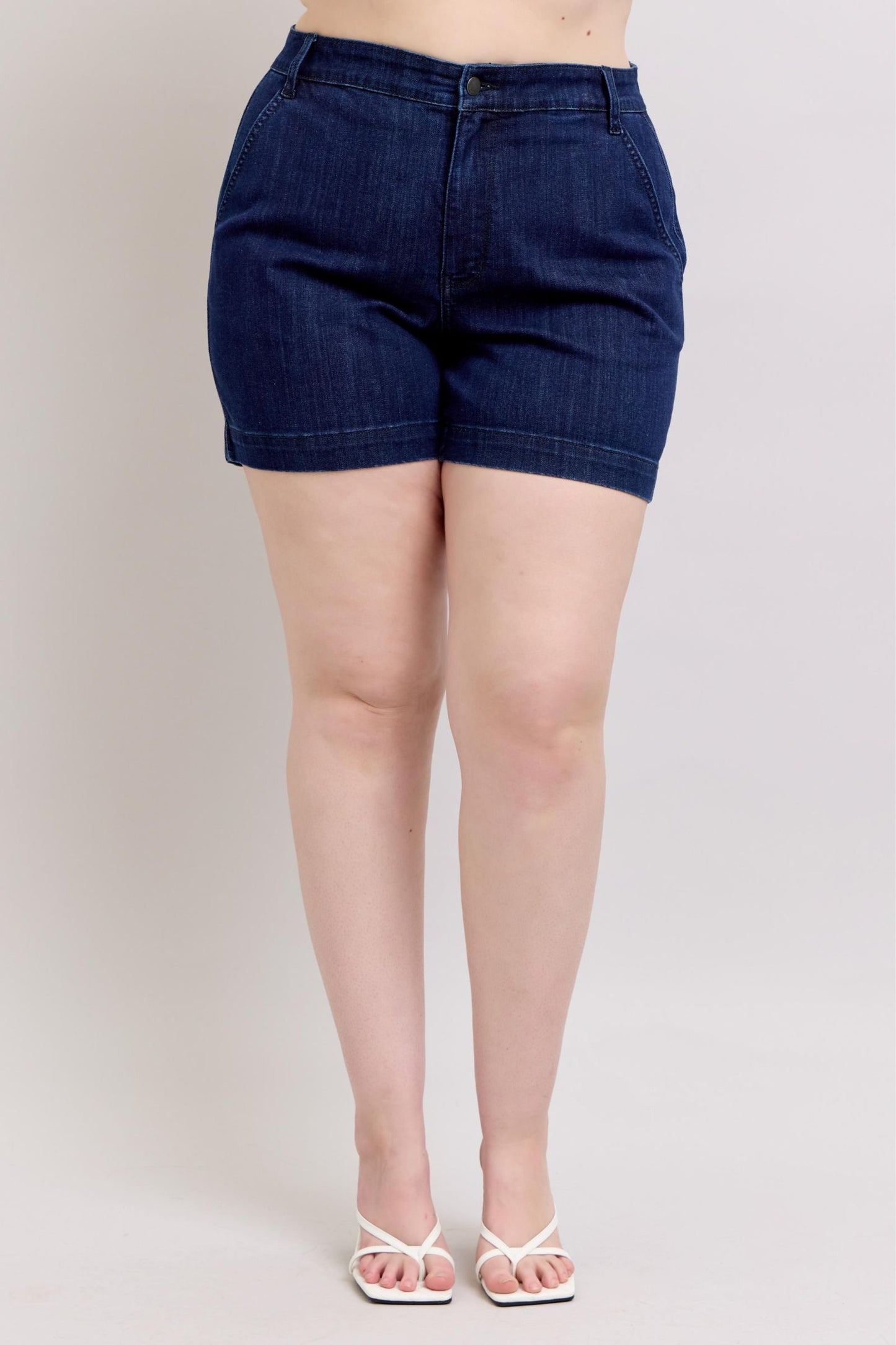 Judy Blue High-Waist Denim Trouser Shorts Plus