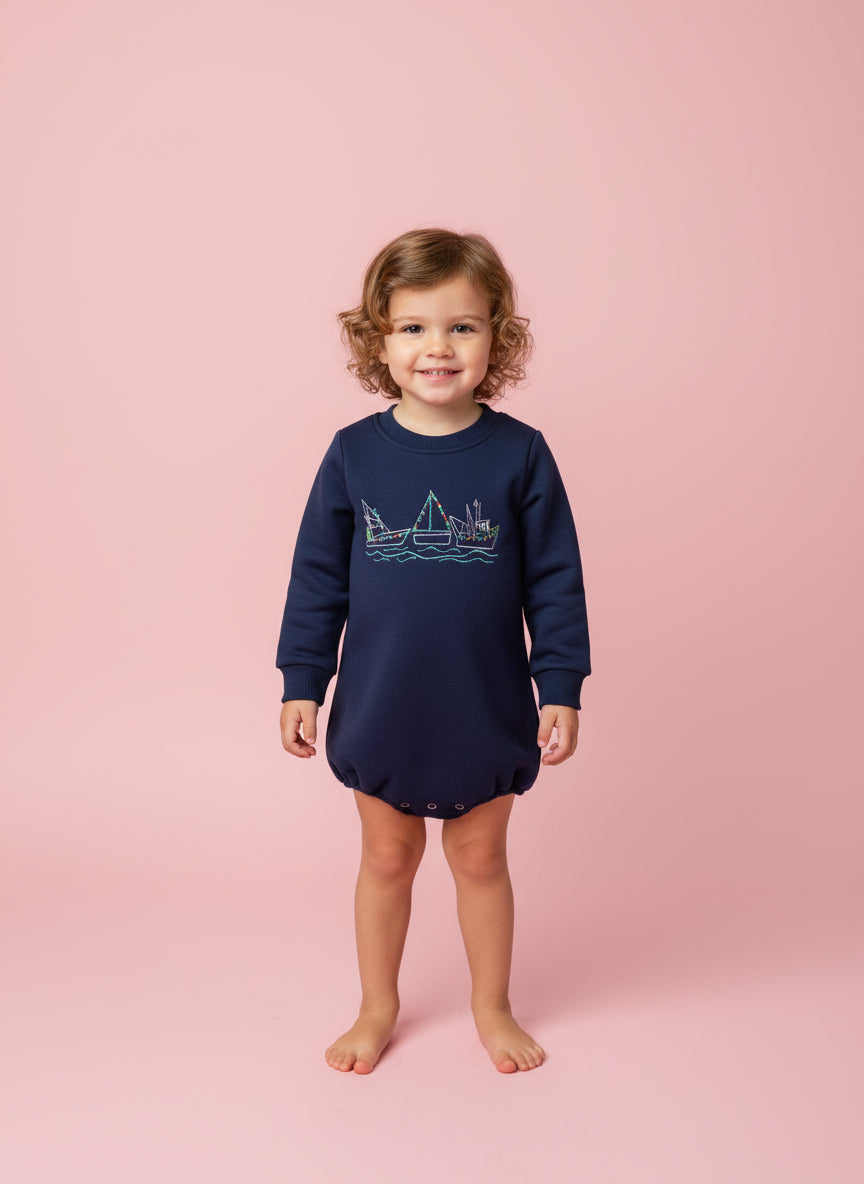 Christmas Boat Sweatshirt Bubble