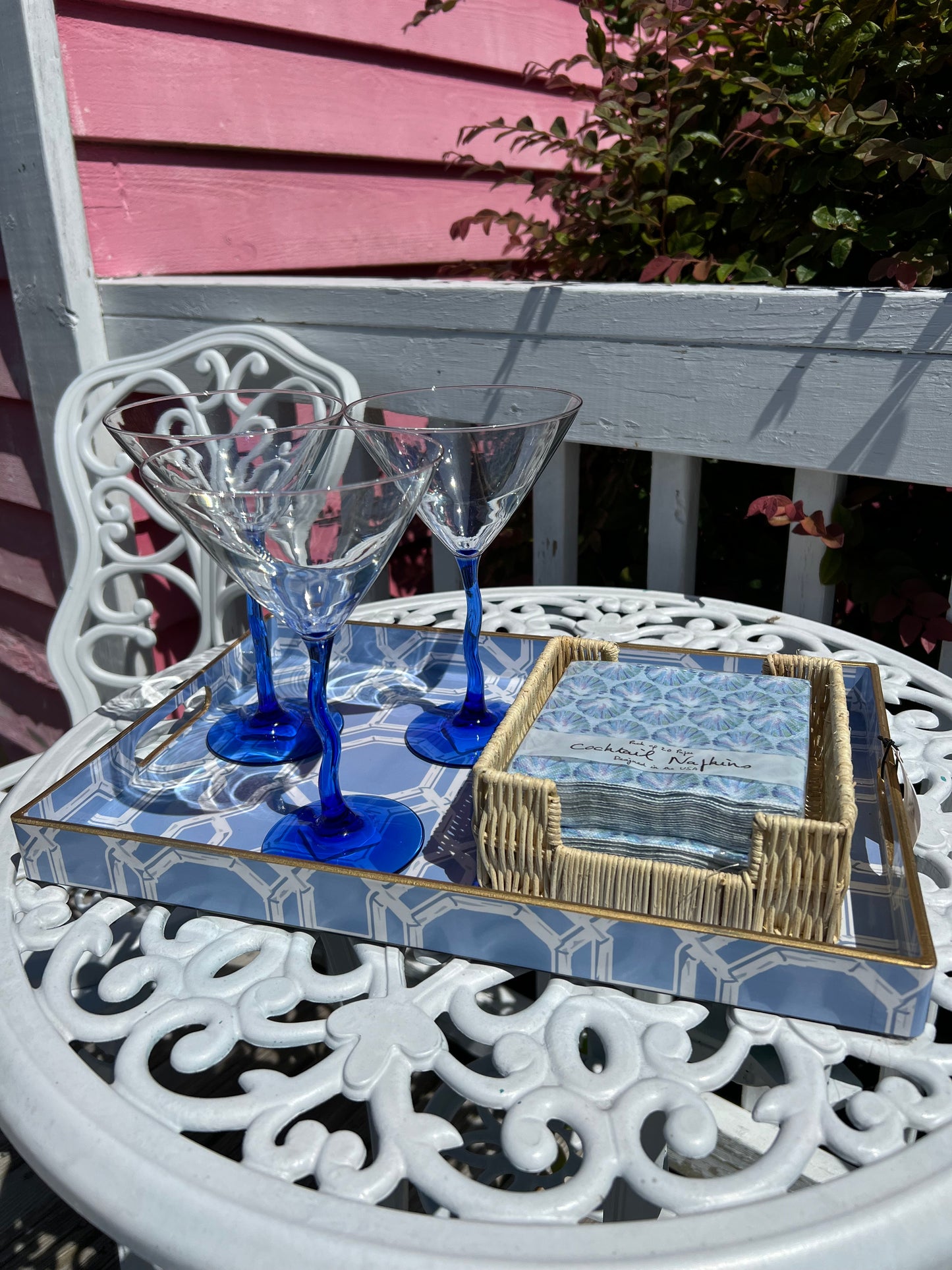 Blue Stem Martini Glass