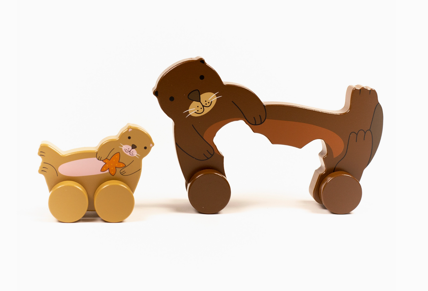 Sea Otter Big and Little Wooden Roller Set