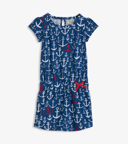 Kids Tee Dress - Stacked Anchors