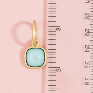Cushion Resin Stone Drop Hoop Earrings