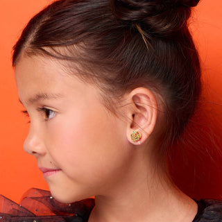 Girl Nation Sparkly Pumpkin Clip-On Earrings