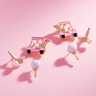 Golf Theme Stud Earrings Set