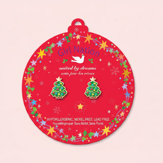 Girl Nation Festive Christmas Tree Stud Earrings