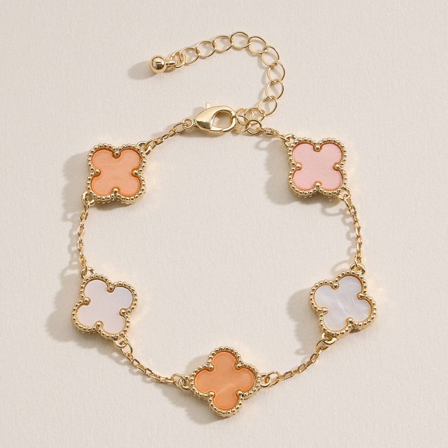 Colorful Shell Charm Bracelet with Gold Detailing