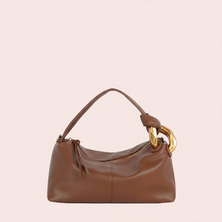 Chunky Chain Accent Hobo Baguette Bag