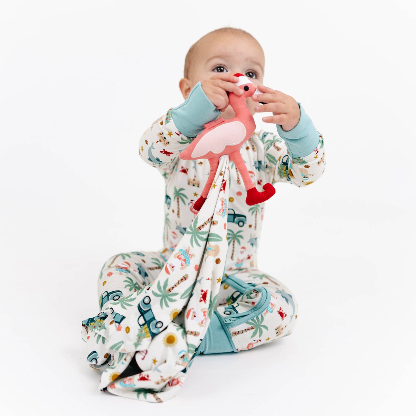Coastal Christmas Flamingo Holiday Baby Lovey