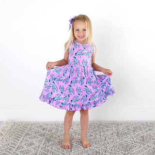 Waverly Sea Turtles Tank Twirl Dress Bamboo Girls Outfit