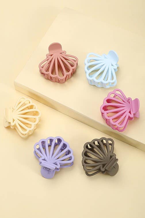 Ocean Beach Seashell Matte Hair Claw Clips