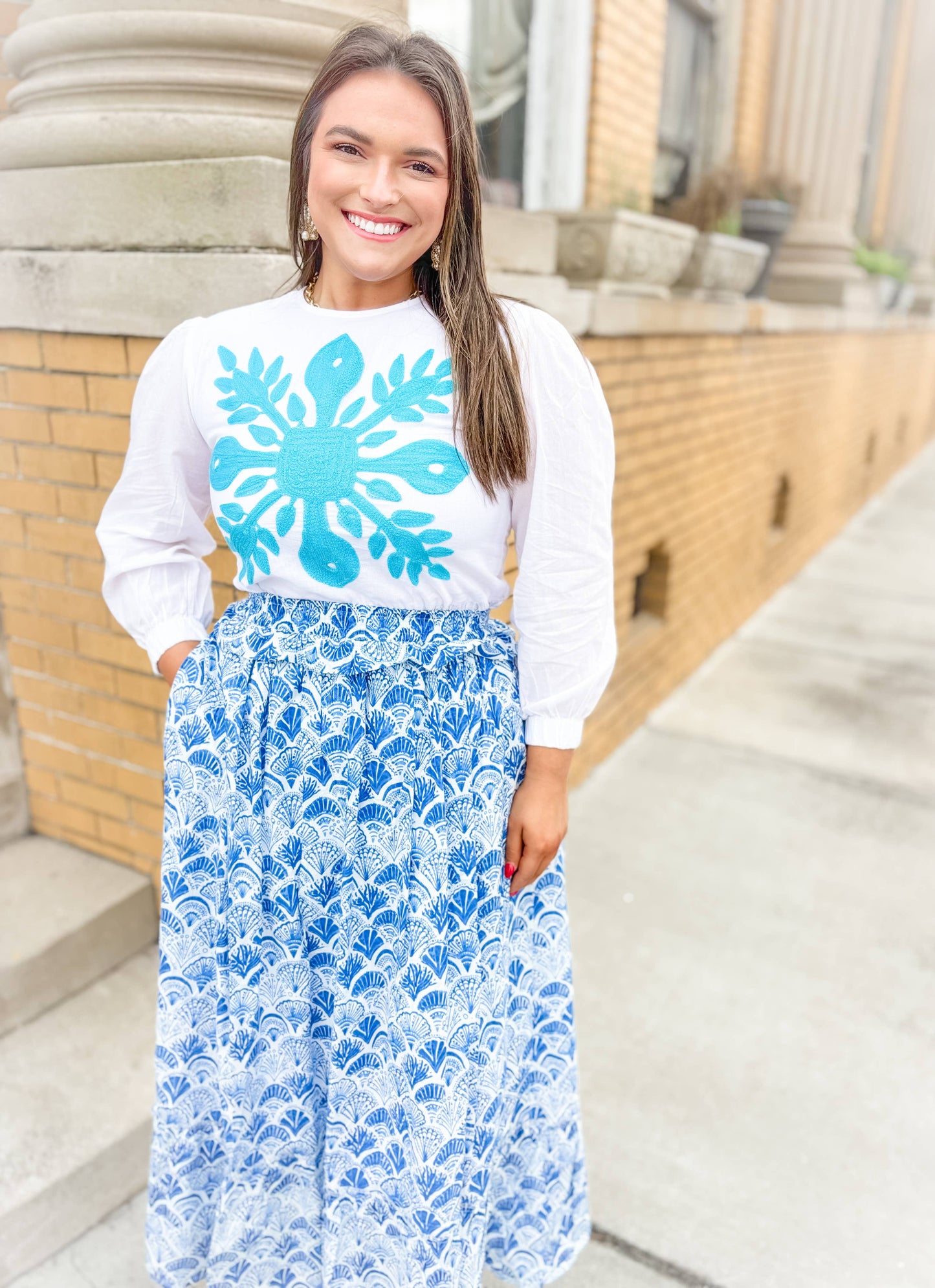 Calico Scallop | Ruffle Maxi Skirt 