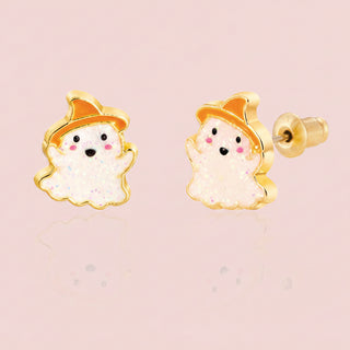 Halloween Shimmer Ghost Stud Earrings