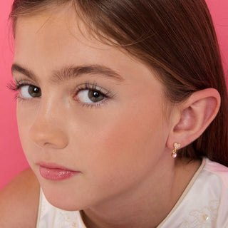 Girl Nation Little Luxe Heart Cubic Zirconia Drop Earrings