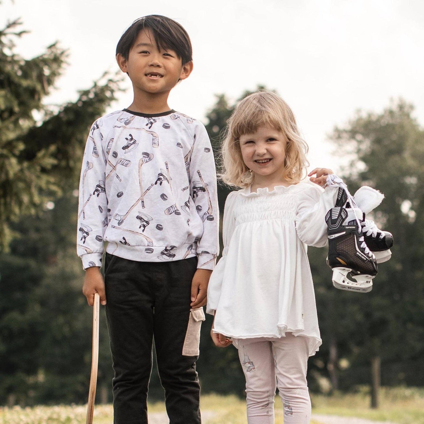 Burts Bees Little Slapshot Organic Cotton Hockey Sweatshirt & Jogger Set