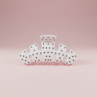 Classic White Polka Dot Party Large Claw Clip