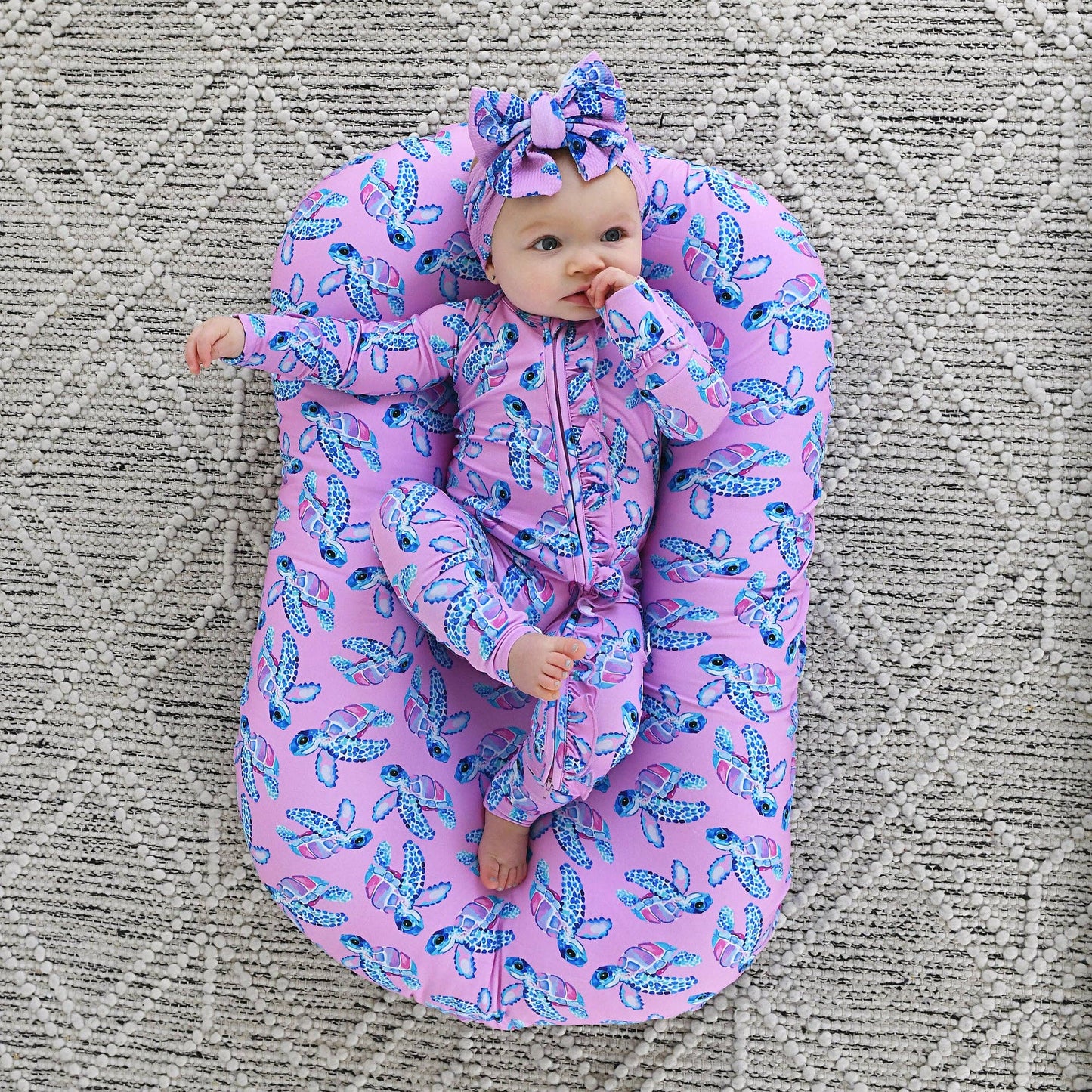 Waverly Sea Turtles Ruffle Zip Bamboo Sleepies Little