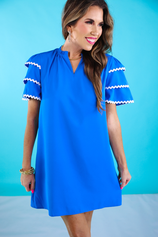 Kersten Ric Rac Dress, Blue