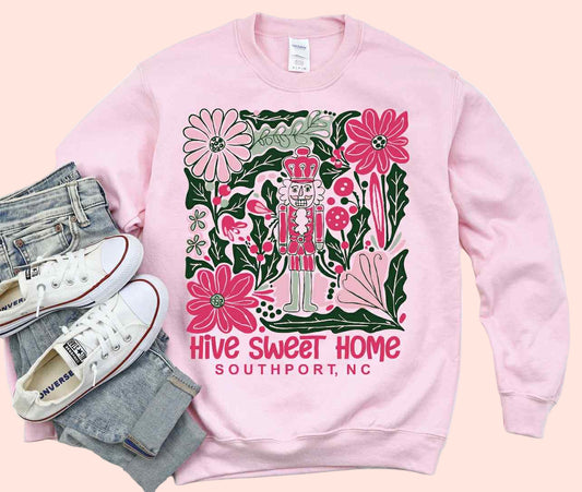 Hive Sweet Home Pink Christmas Sweatshirt