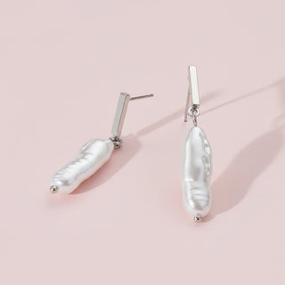 Dangling Natural Pearl Stud Earrings