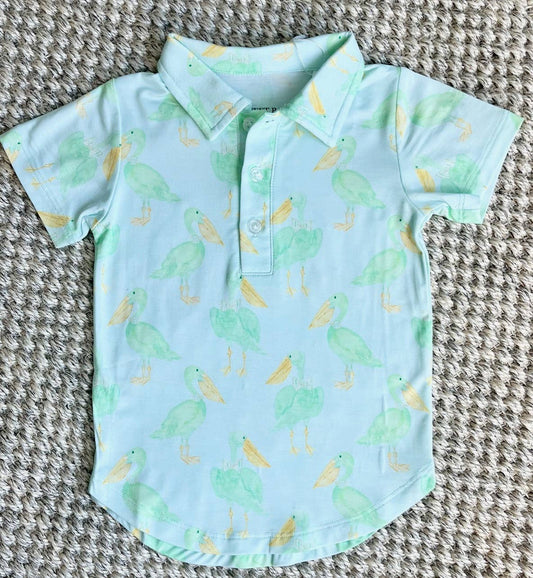 Mint Pelican Polo Shirt