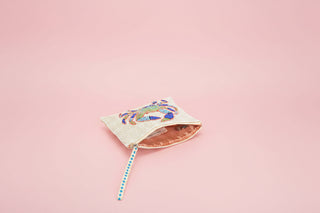 Crabby Waves Beaded Wristlet
