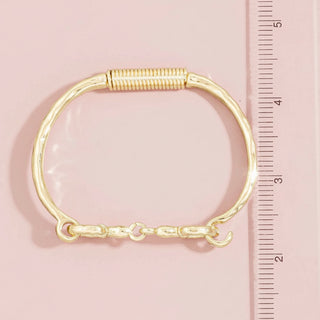 Hammered Gold Equestrian Horse Bit Bangle Bracelet