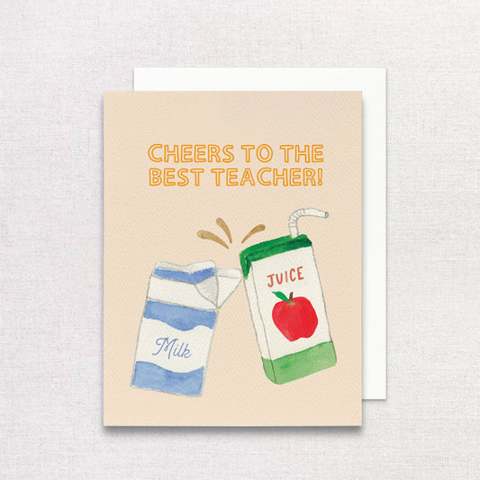 Cheers to the Best Teacher Greeting Card | Card for Teacher