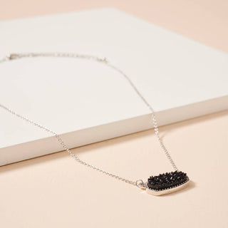 Druzy Stone Charm Short Necklace