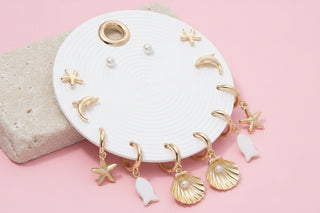 Ocean Charms Hoop and Stud Earrings