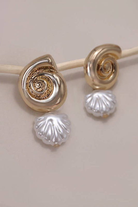 Conch Seashell Drop Earrings