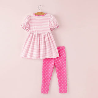Back To School Girls' Pencil Applique Striped Set