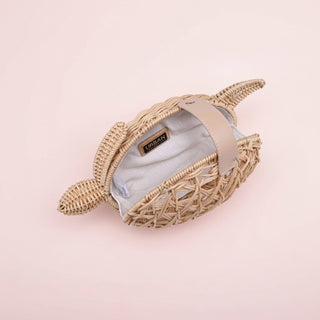 Leilani Woven Straw Turtle Crossbody Bag
