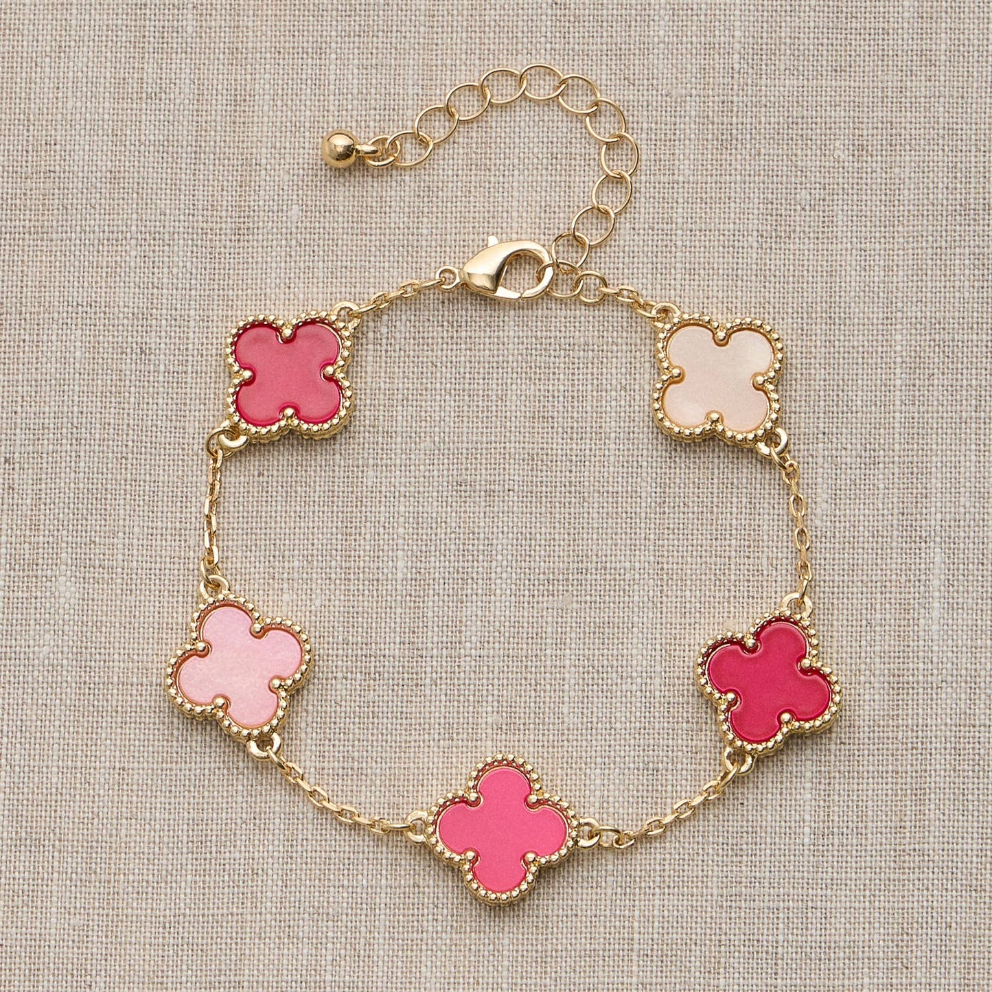 Colorful Shell Charm Bracelet with Gold Detailing