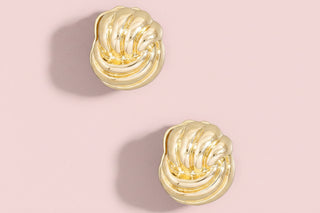 Metallic Knot Hinge Stud Earrings