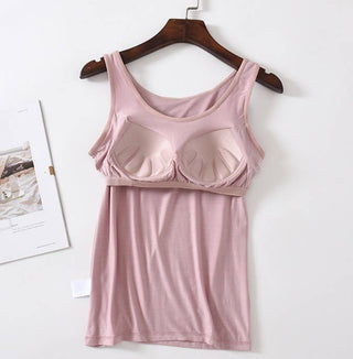 Women's Soft Built-In Bra Scoop Neck Tank Top
