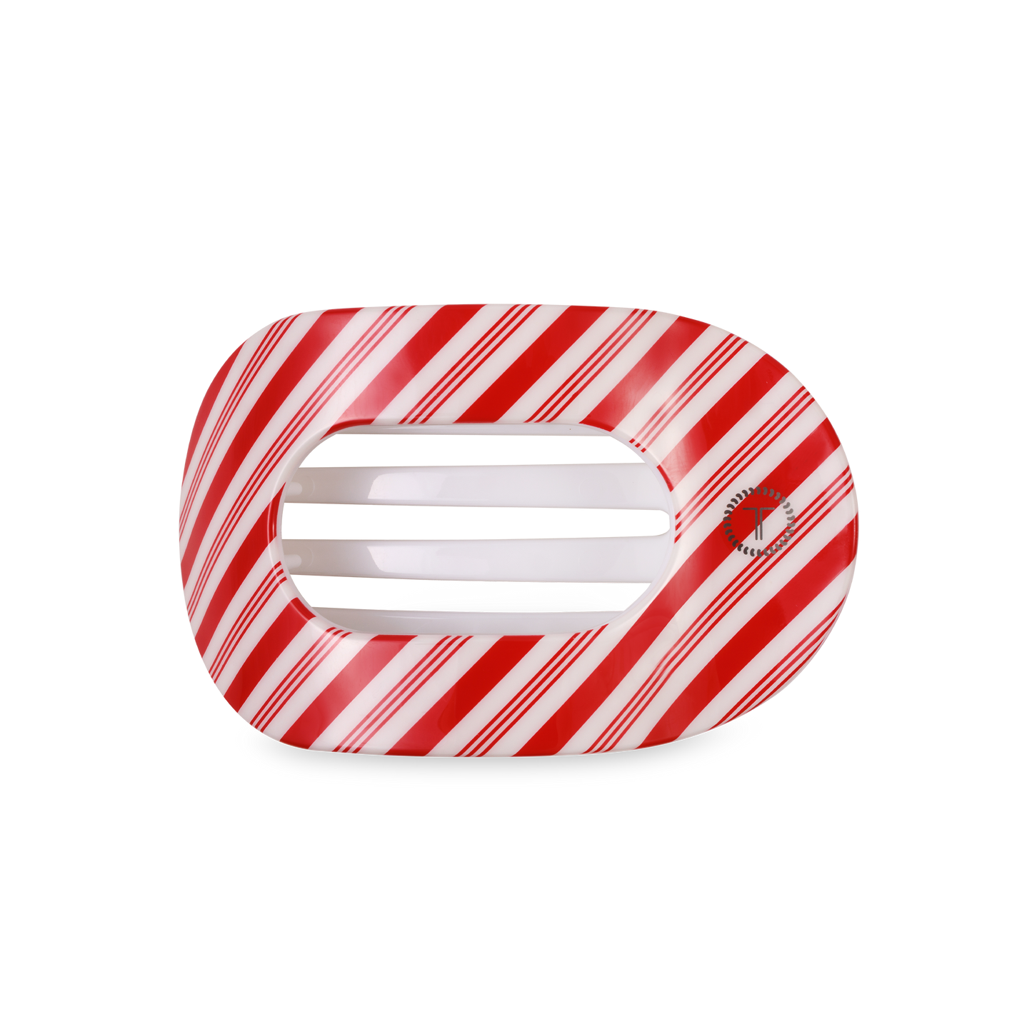 Flat Round Hair Clip | Medium | Candy Cane Crush