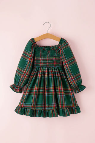 Christmas Green Plaid Mommy and Me Matching Dress