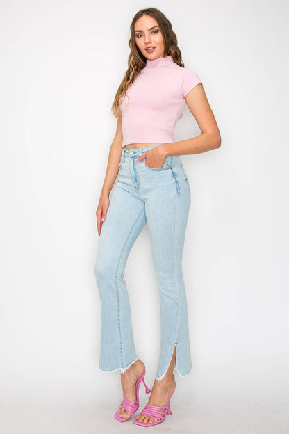 Western High Rise Boot Cut Jeans