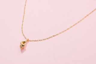 Gold Dipped Sea Snail Pendant Necklace