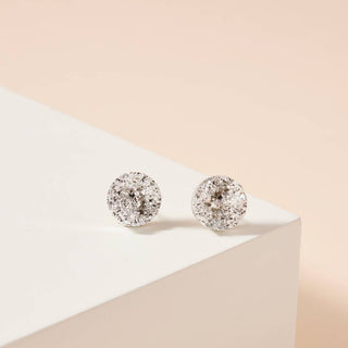 Metallic Druzy Stone Round Stud Earrings